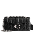 Coach Quilted Tabby shoulder bag Black With Silver Chain
