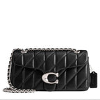Coach Quilted Tabby shoulder bag Black With Silver Chain